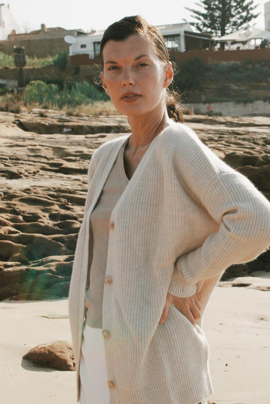 Willa Cashmere Cardigan - Natural