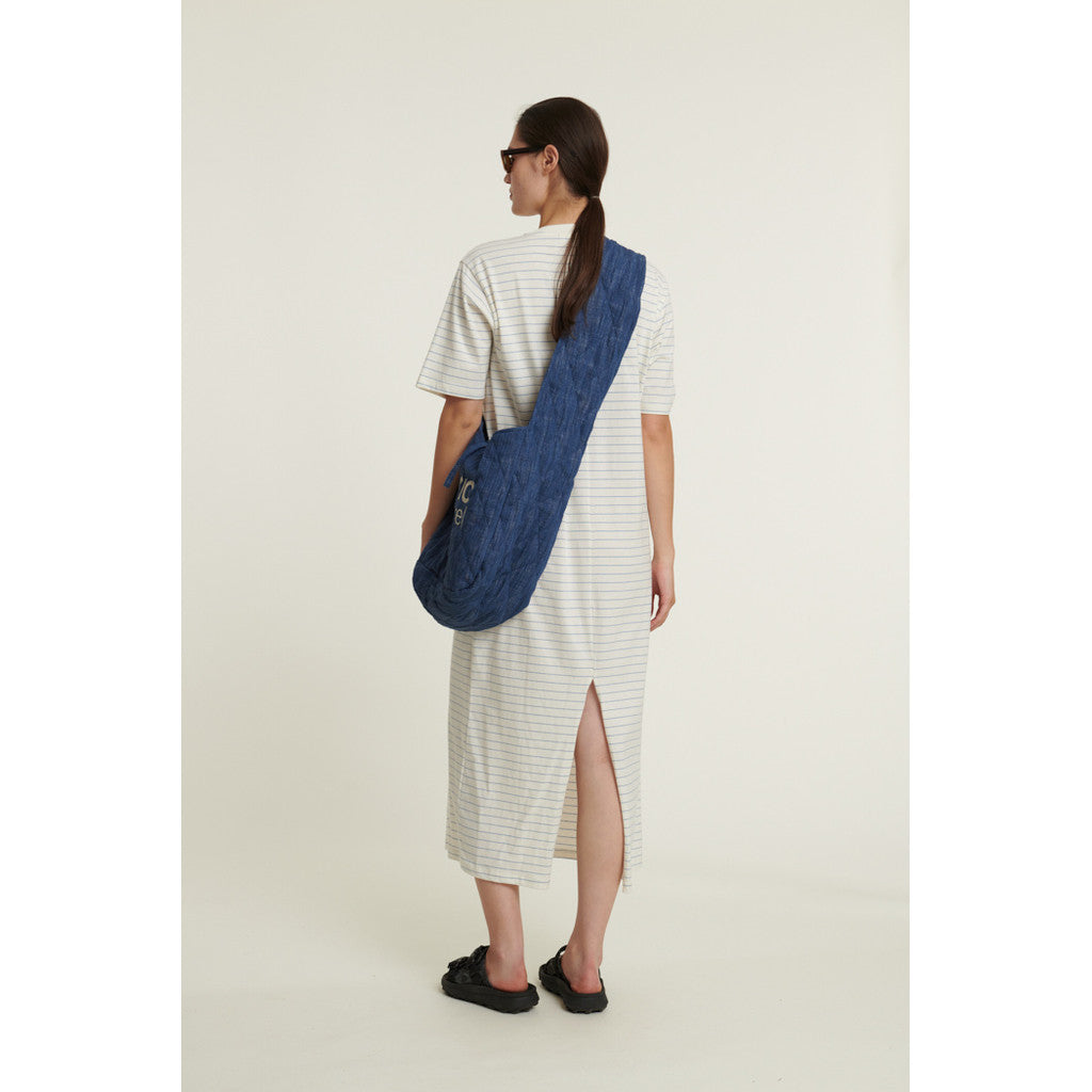 Basic Apparel Raja Striped Dress - Quiet Harbor/Whisper White