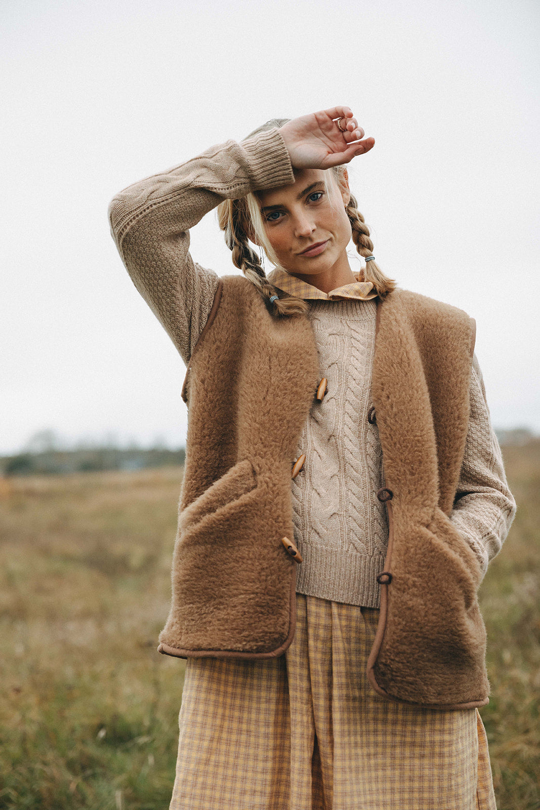 Sloane Wool Vest Classic - Women - Pecan Brown
