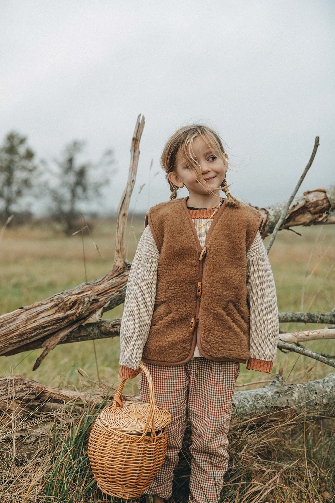 Sloane Wool Vest - Children - Pecan Brown