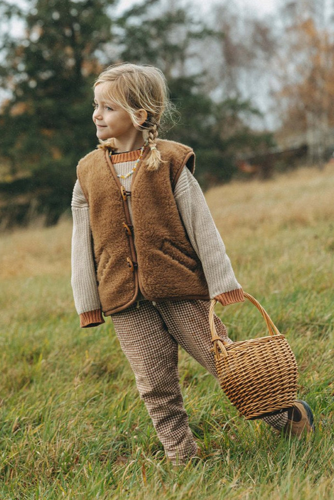 Sloane Wool Vest - Children - Pecan Brown