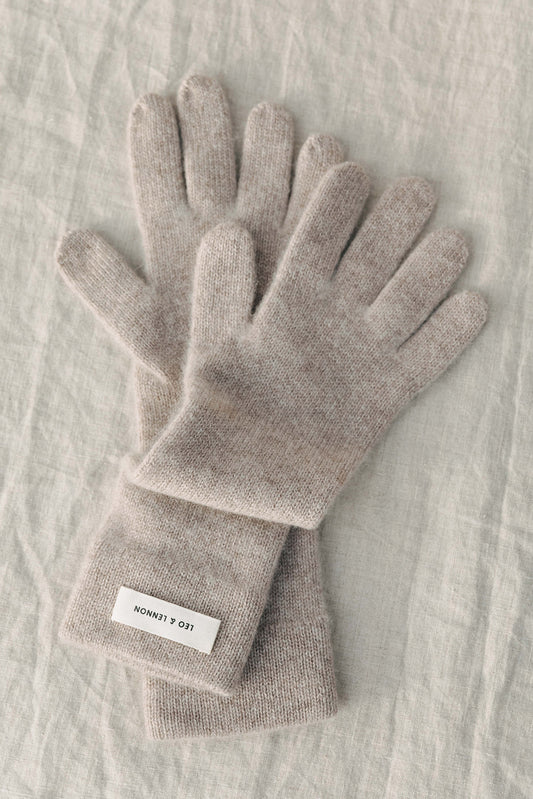 Mona Cashmere Gloves Long - Taupe Brown