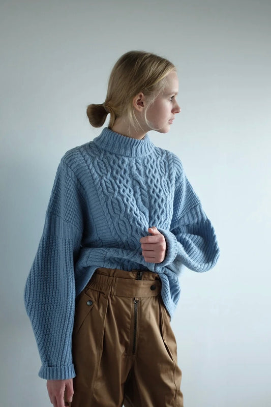 Coéme - Cora Mono Wool Pullover - Light Blue Melange