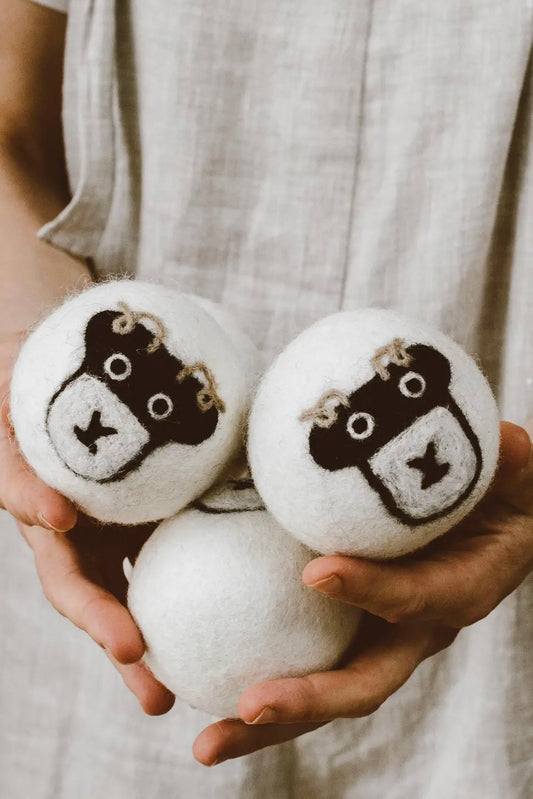 Wool Dryer Balls - Sheep Face - Set of 3