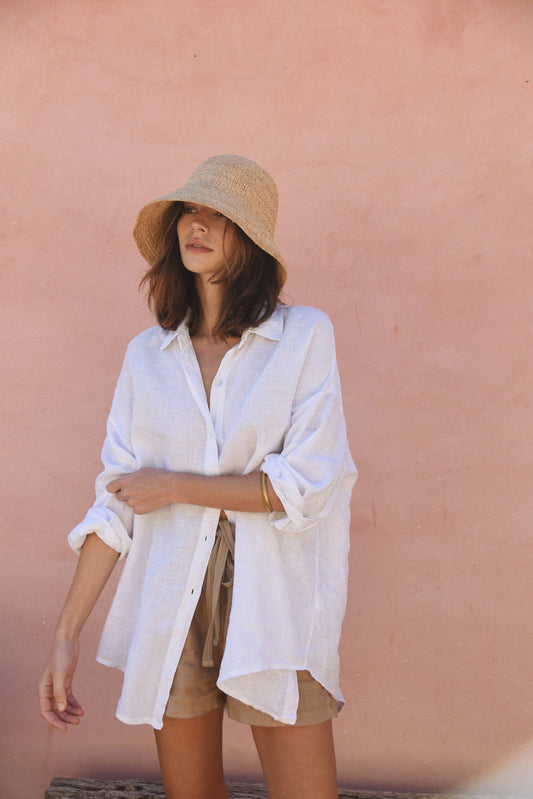 The Palma Linen Shirt - Blanco (White)