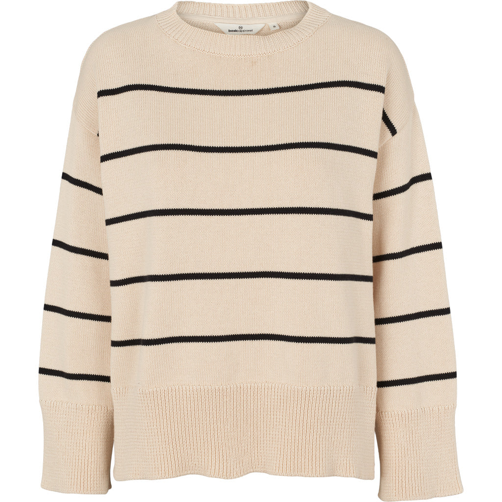 Basic Apparel Winie O-Neck Stripe - Birch/Black