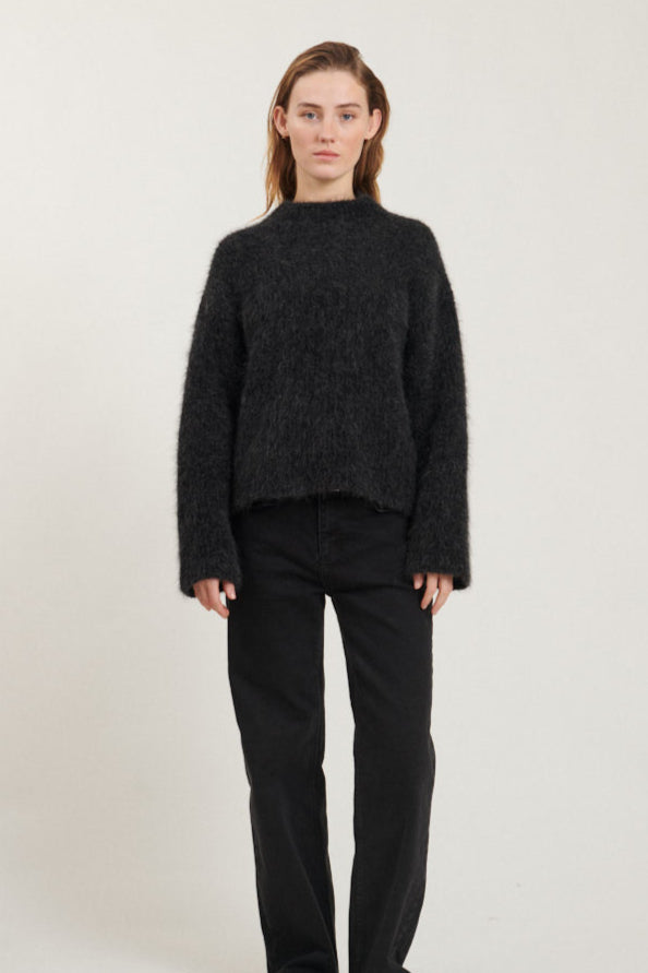 Basic Apparel Magna H. Neck - Dark Grey Melange