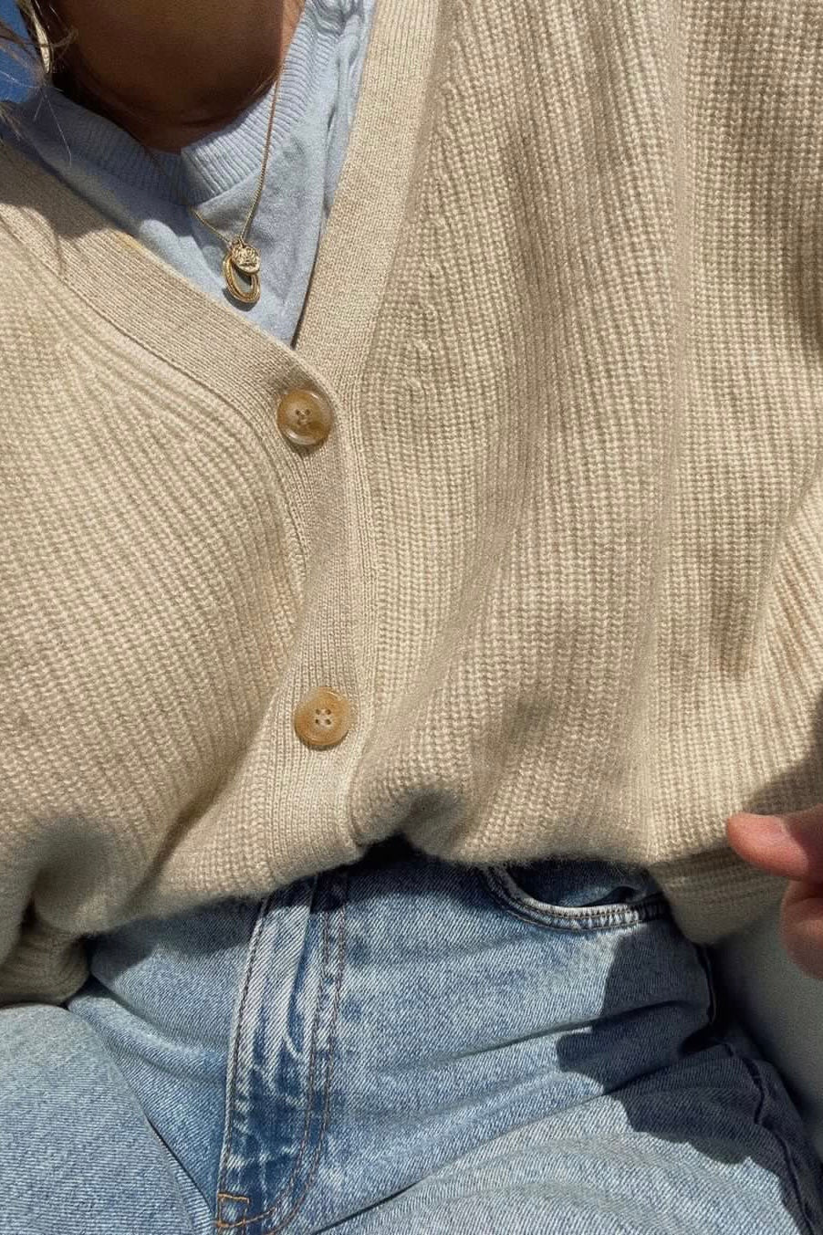 Willa Cashmere Cardigan - Natural