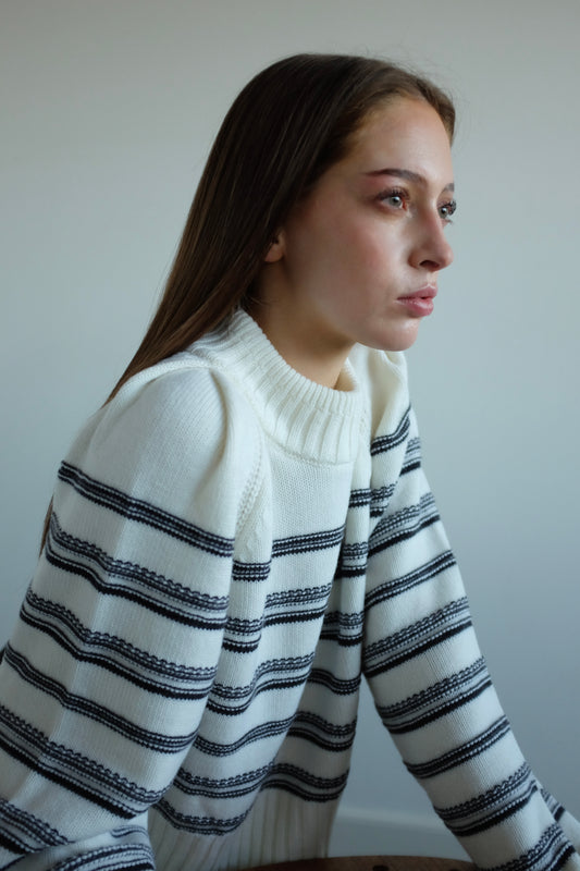 Coéme - Keats Mono Wool Pullover - Striped