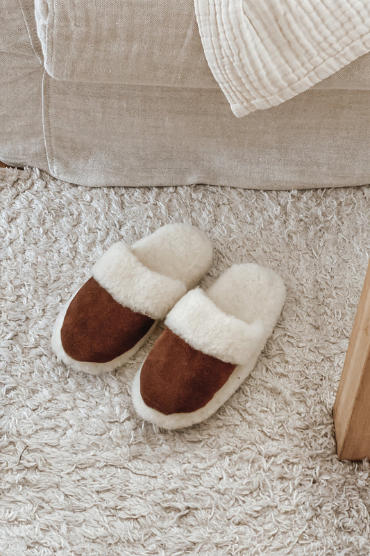 The Daily Slipper - Suede & Shearling - Chestnut