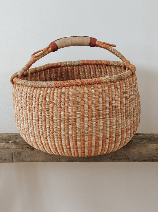Harvest Basket - Large - Pumpkin Stripe