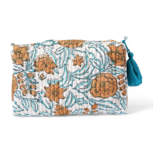 N°4 printed cotton toiletry bag: Medium