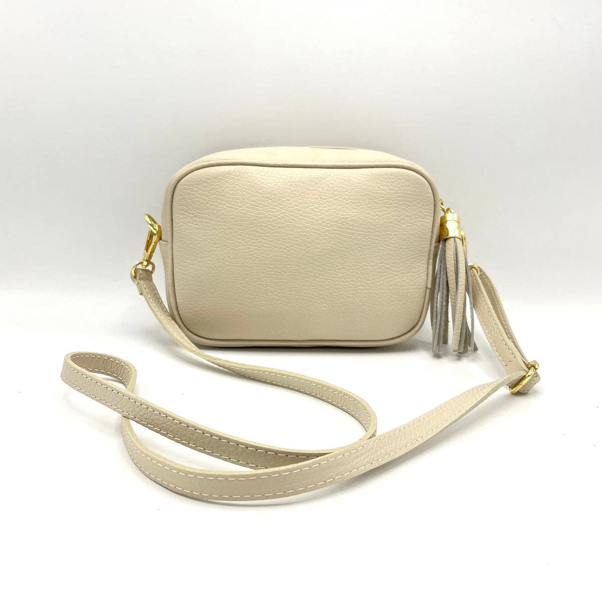 Genuine leather shoulder bag, made in Italy, art. 112437: Camel