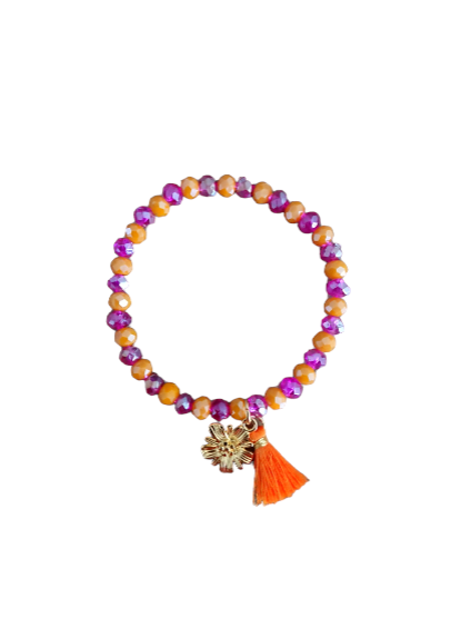 Facet Charm bracelet: Orange/Pink