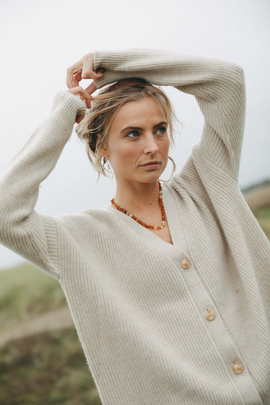 Willa Cashmere Cardigan - Natural