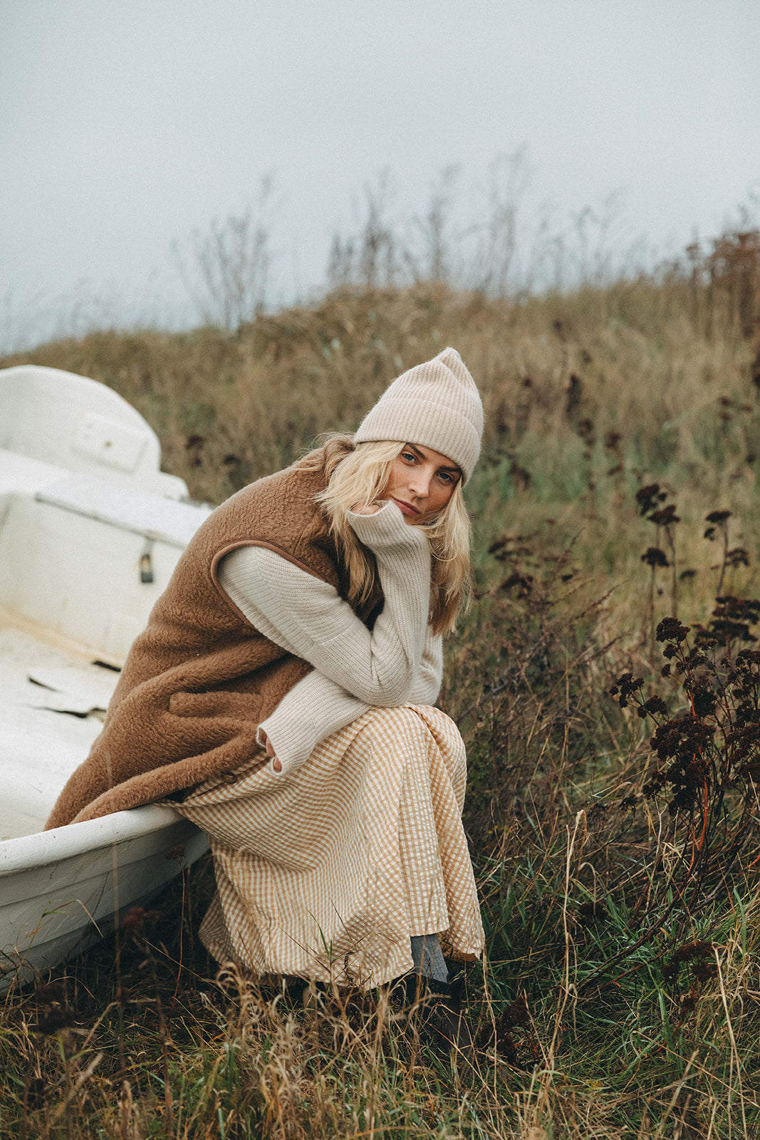 Sloane Wool Vest Long - Women - Pecan Brown