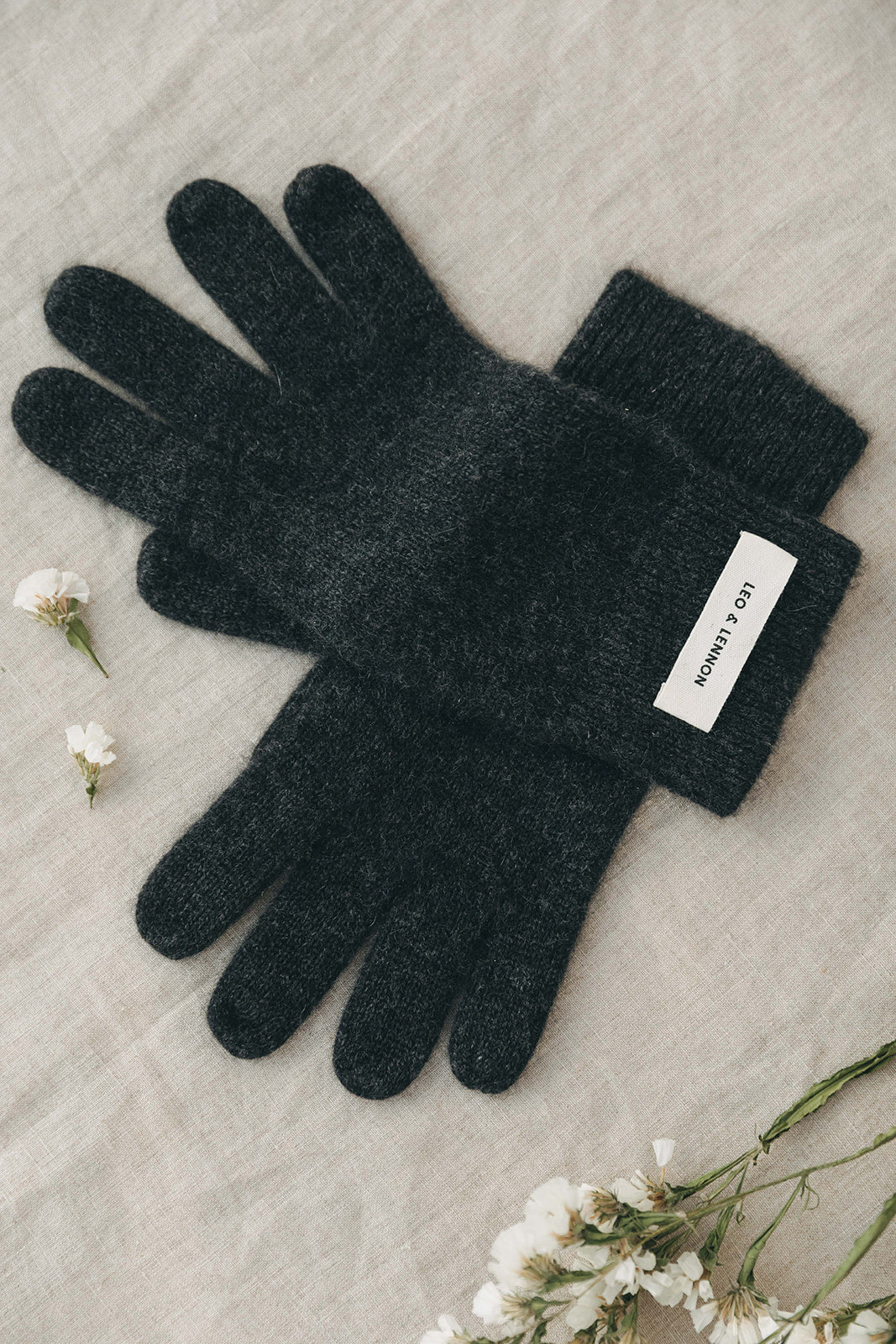 Mona Cashmere Gloves Short - Iron