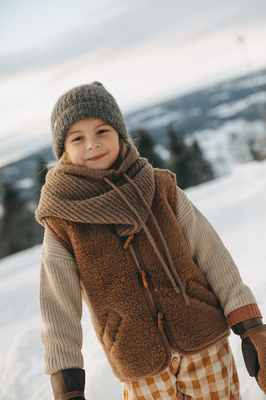 Sloane Wool Vest - Children - Pecan Brown