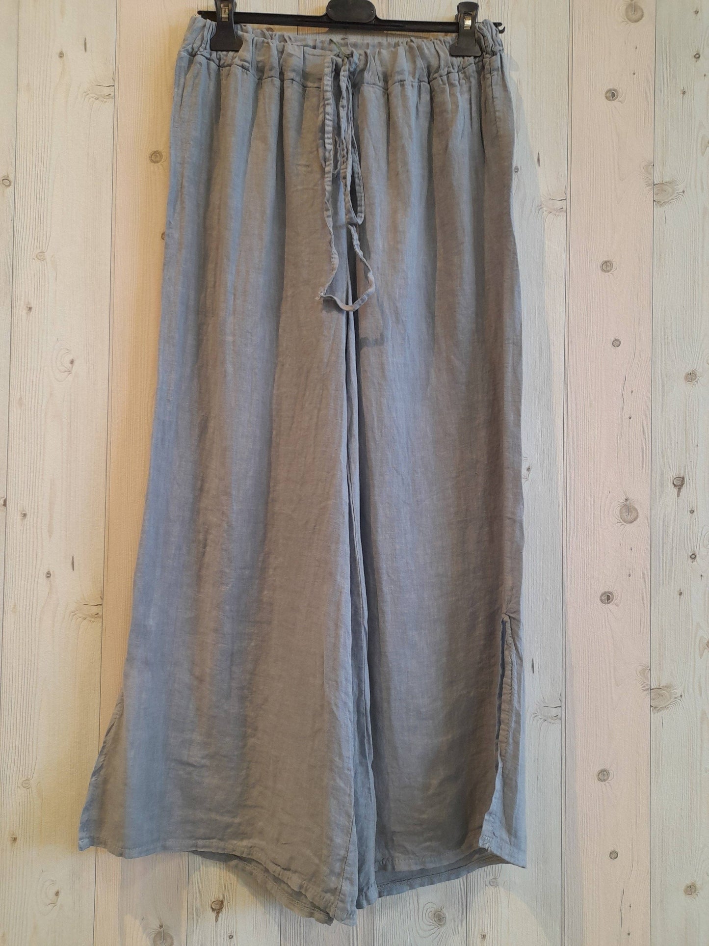 REF 6380 100% LINEN PANTS: BLUE