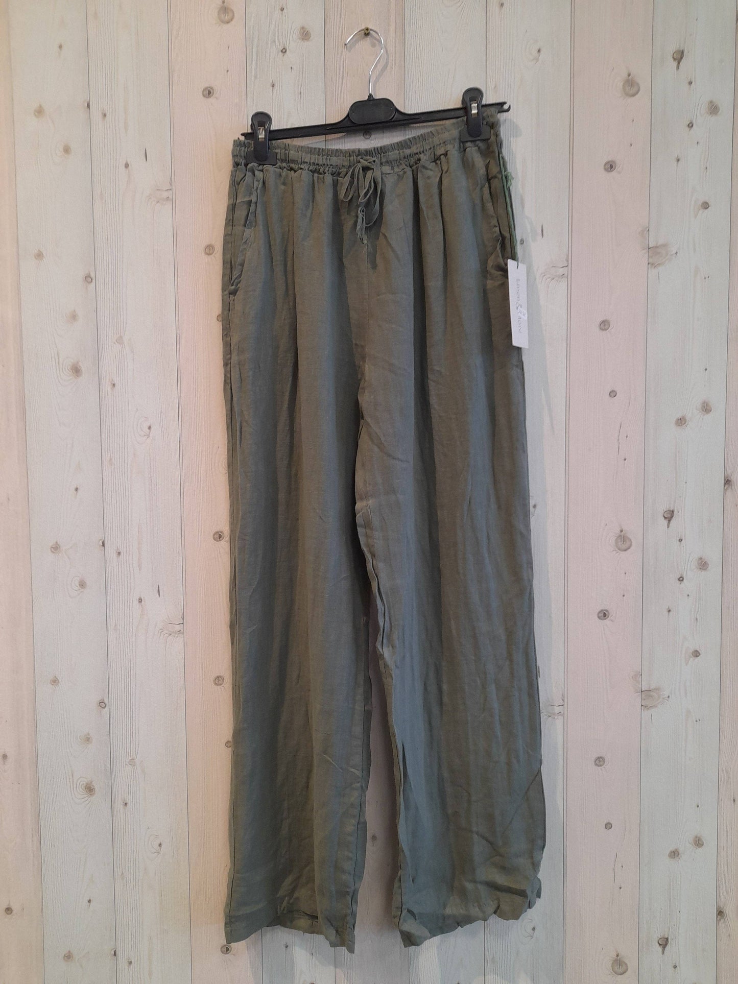 REF 30132 BASIC STRAIGHT LEG PANTS 100% LINEN: BLANK