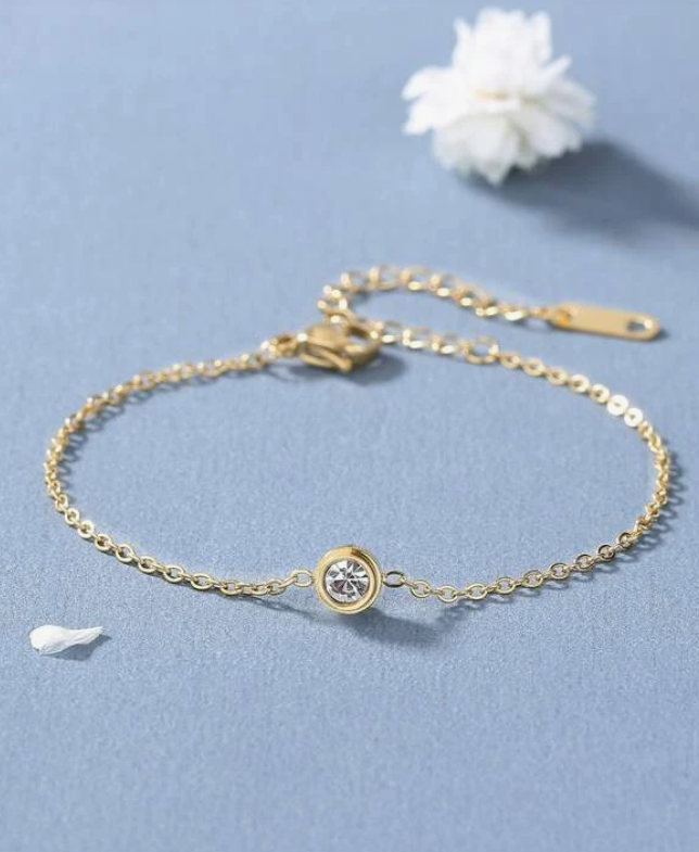 Zirconia Gold Plated Bracelet