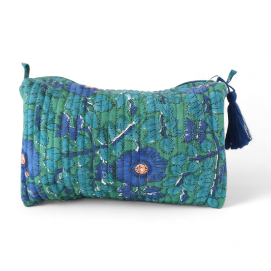 N°19 Printed Cotton Toiletry Bag : Wide