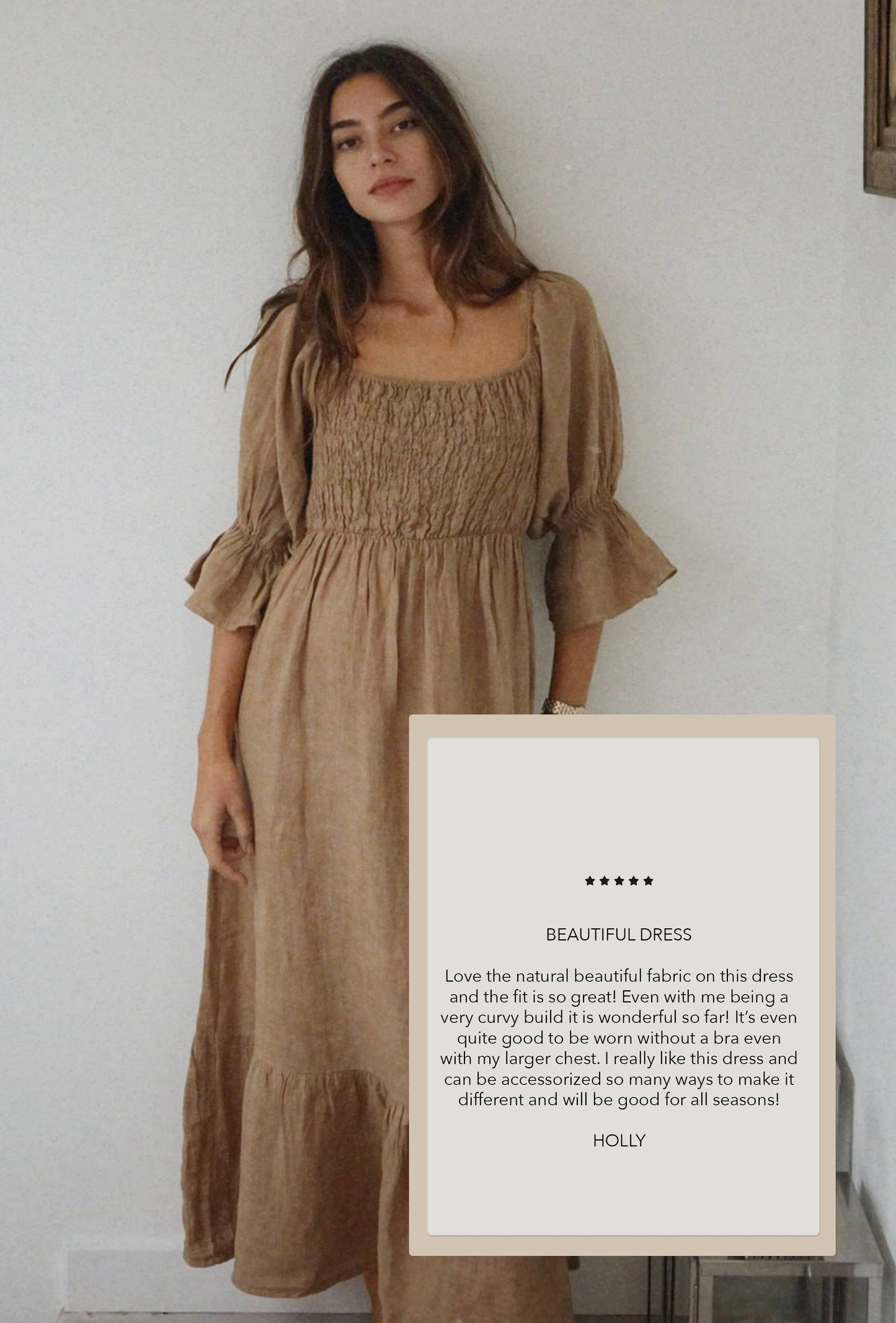 The Deia Linen Dress - Rye