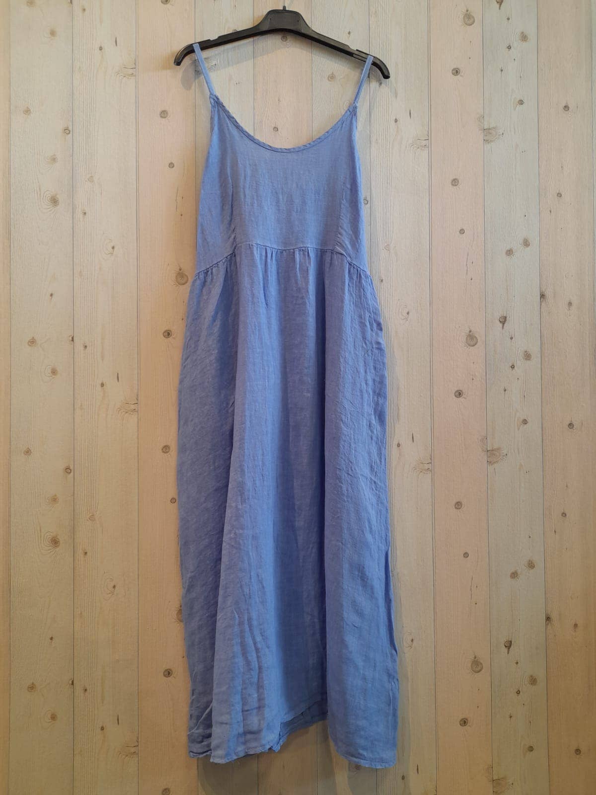 REF 33195 100% LINEN STRAPPY DRESS: HEAVENLY