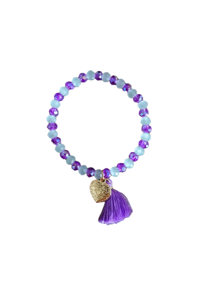 Facet Charm bracelet: Purple/Mint