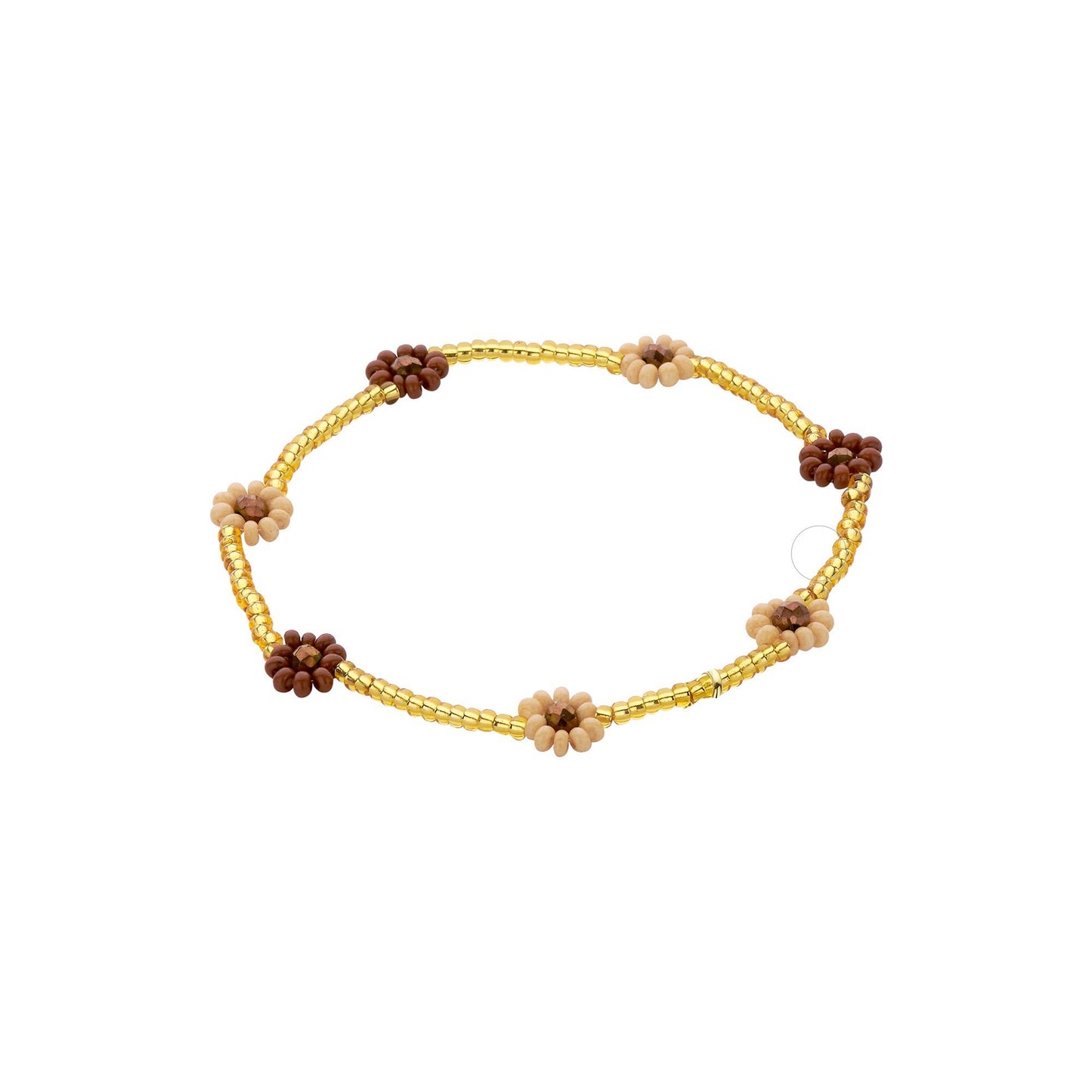 Miyuki Flower Bracelet: Beige