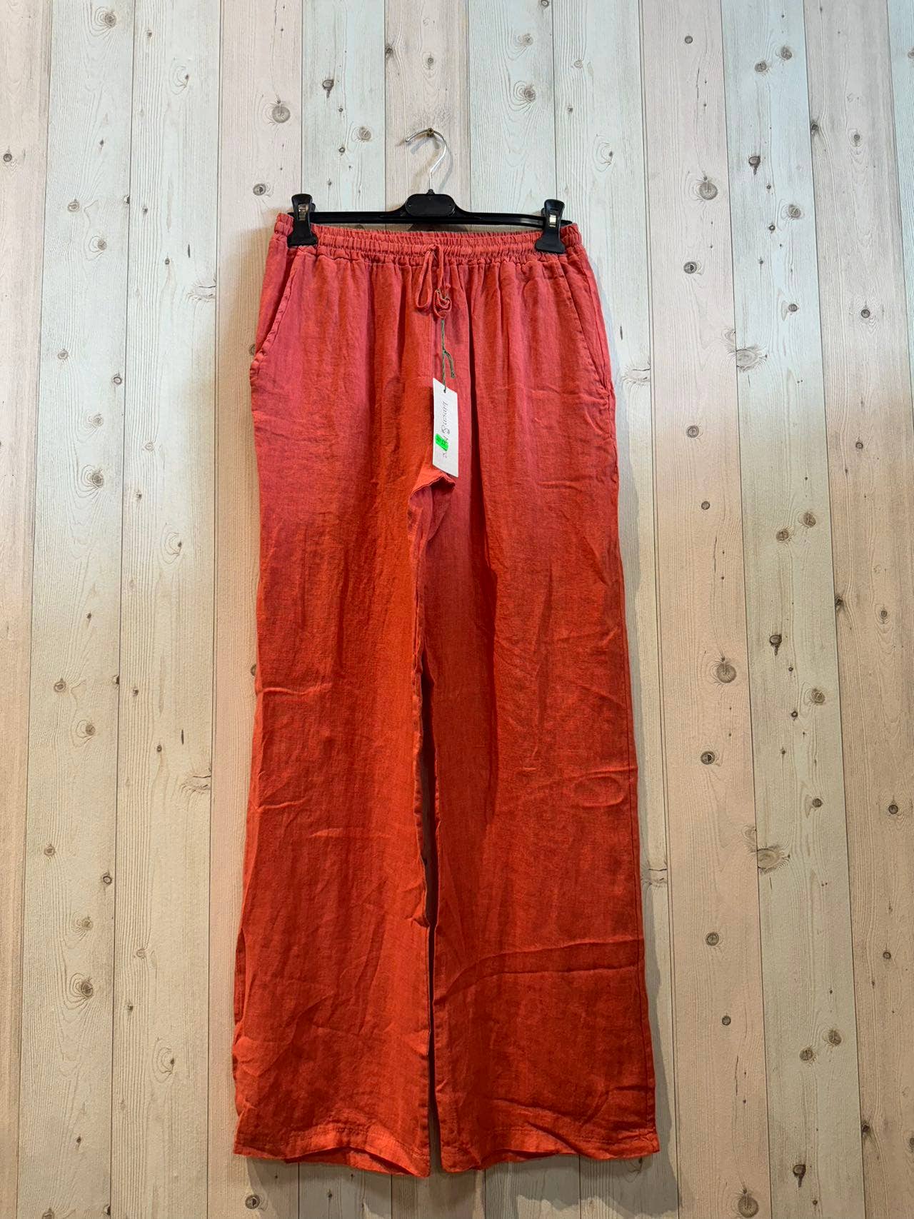 REF 30132 BASIC STRAIGHT LEG PANTS 100% LINEN: BLANK