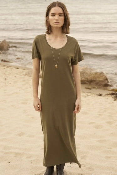 Basic Apparel Rebekka Dress - Army Green