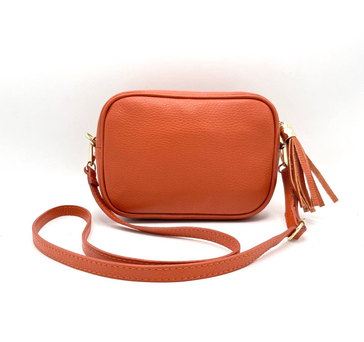 Genuine leather shoulder bag, made in Italy, art. 112437: Camel