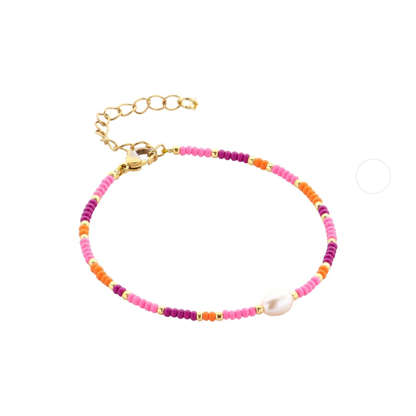 Summer Pearl Bracelet: Fuchsia/Orange