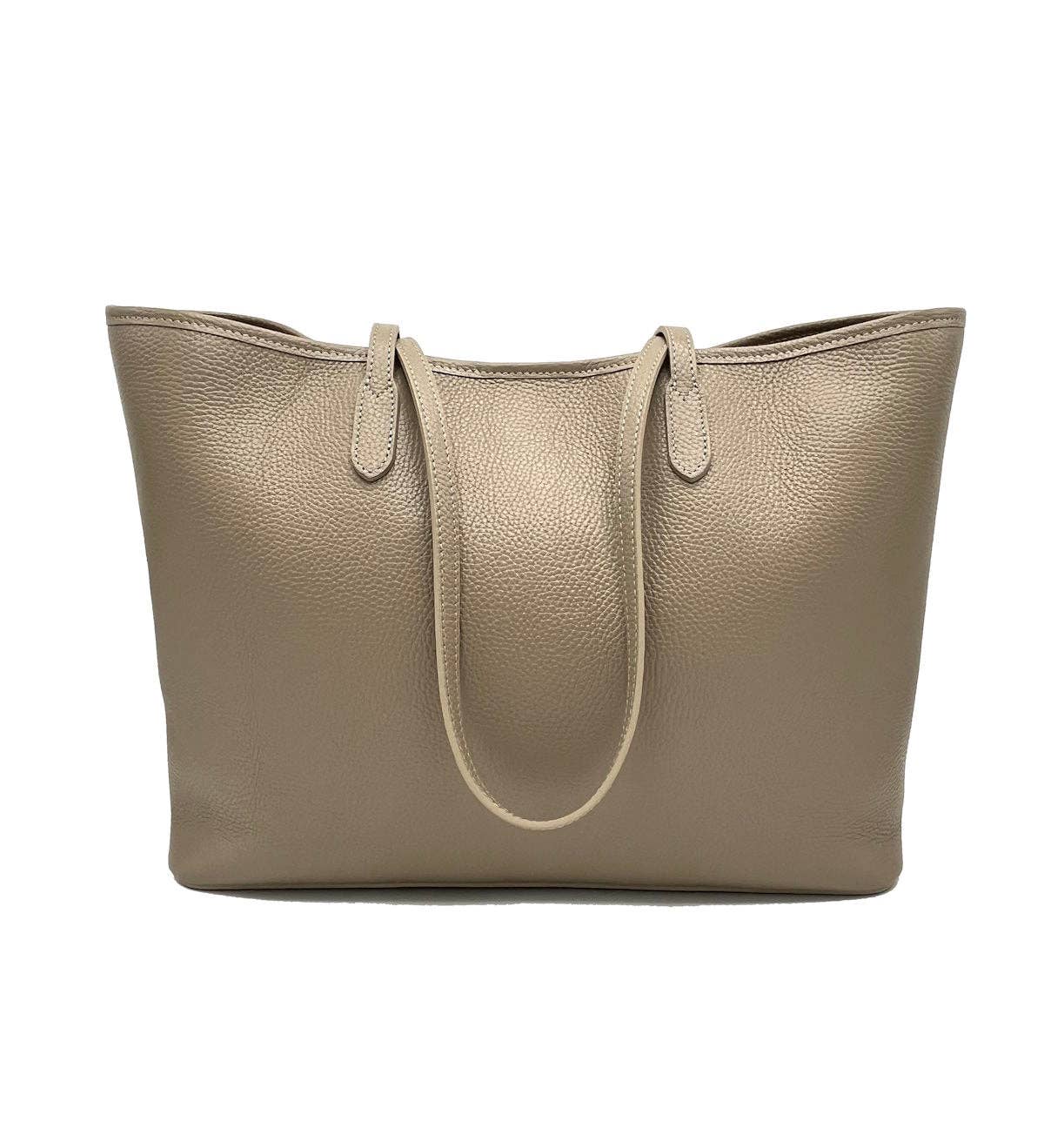 Genuine leather shopping bag, art.112418: Camel