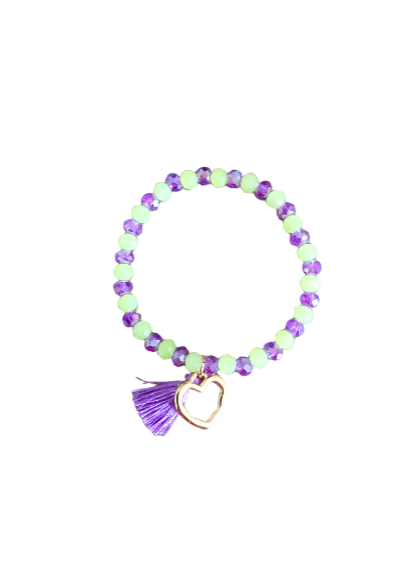 Facet Charm bracelet: Purple/Mint