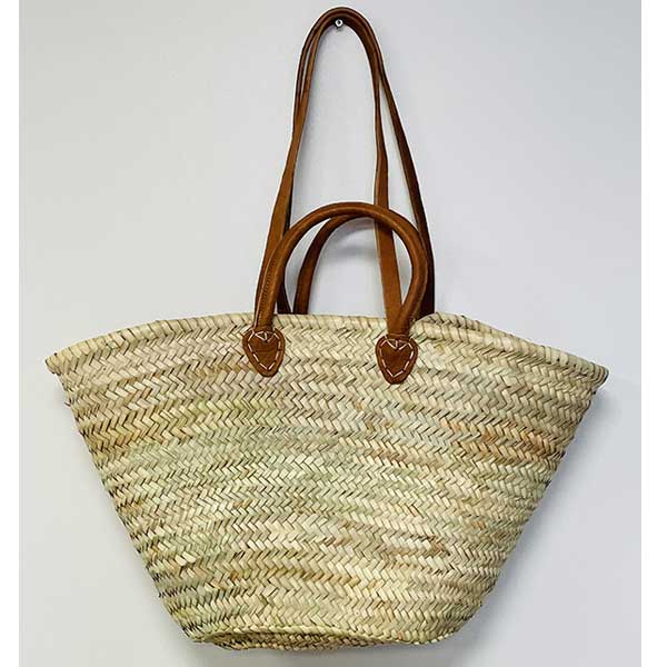 Woven palm fiber basket