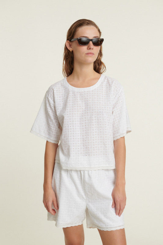 Basic Apparel Adie Crop Tee - Bright White