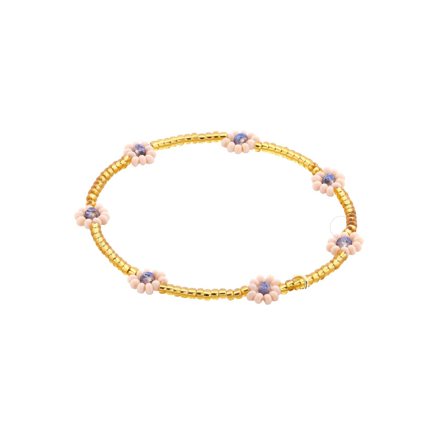 Miyuki Flower Bracelet: Beige