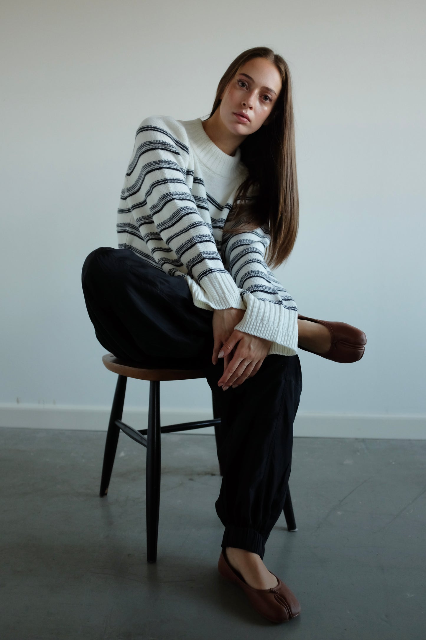 Coéme - Keats Mono Wool Pullover - Striped