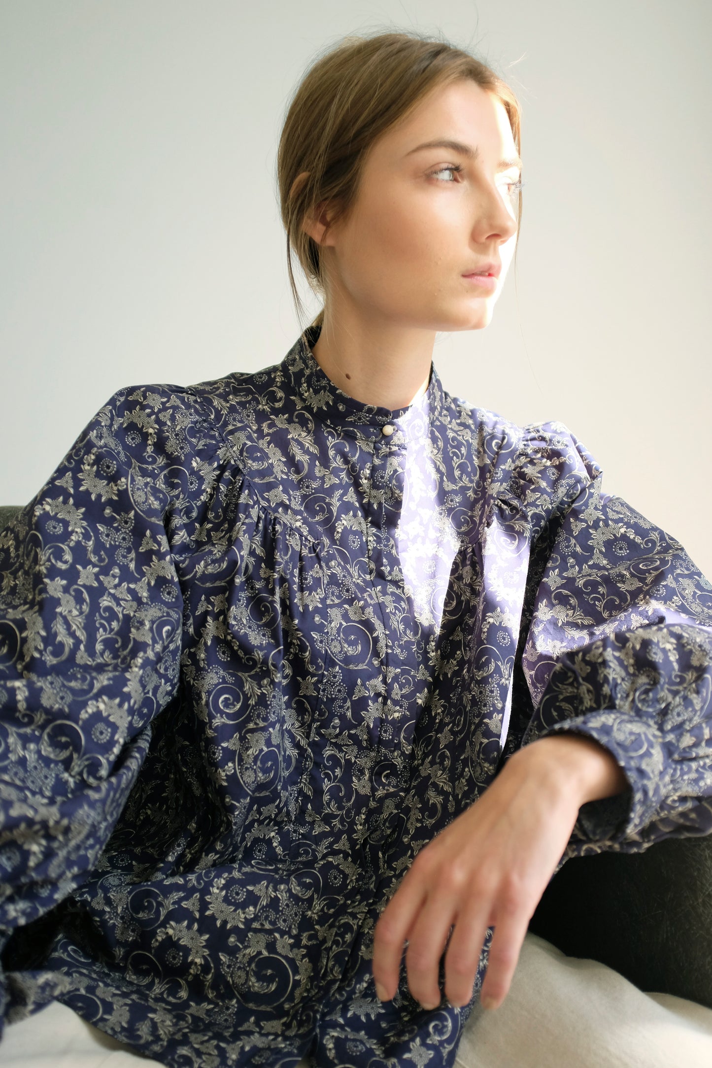 Ella Blouse - Organic Printed Poplin