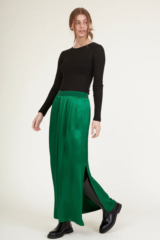 Basic Apparel Flora Wide Skirt - Green Jacket