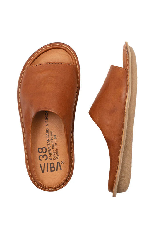 VIBAe Saint Tropez Leather Sandal - Cognac Brown