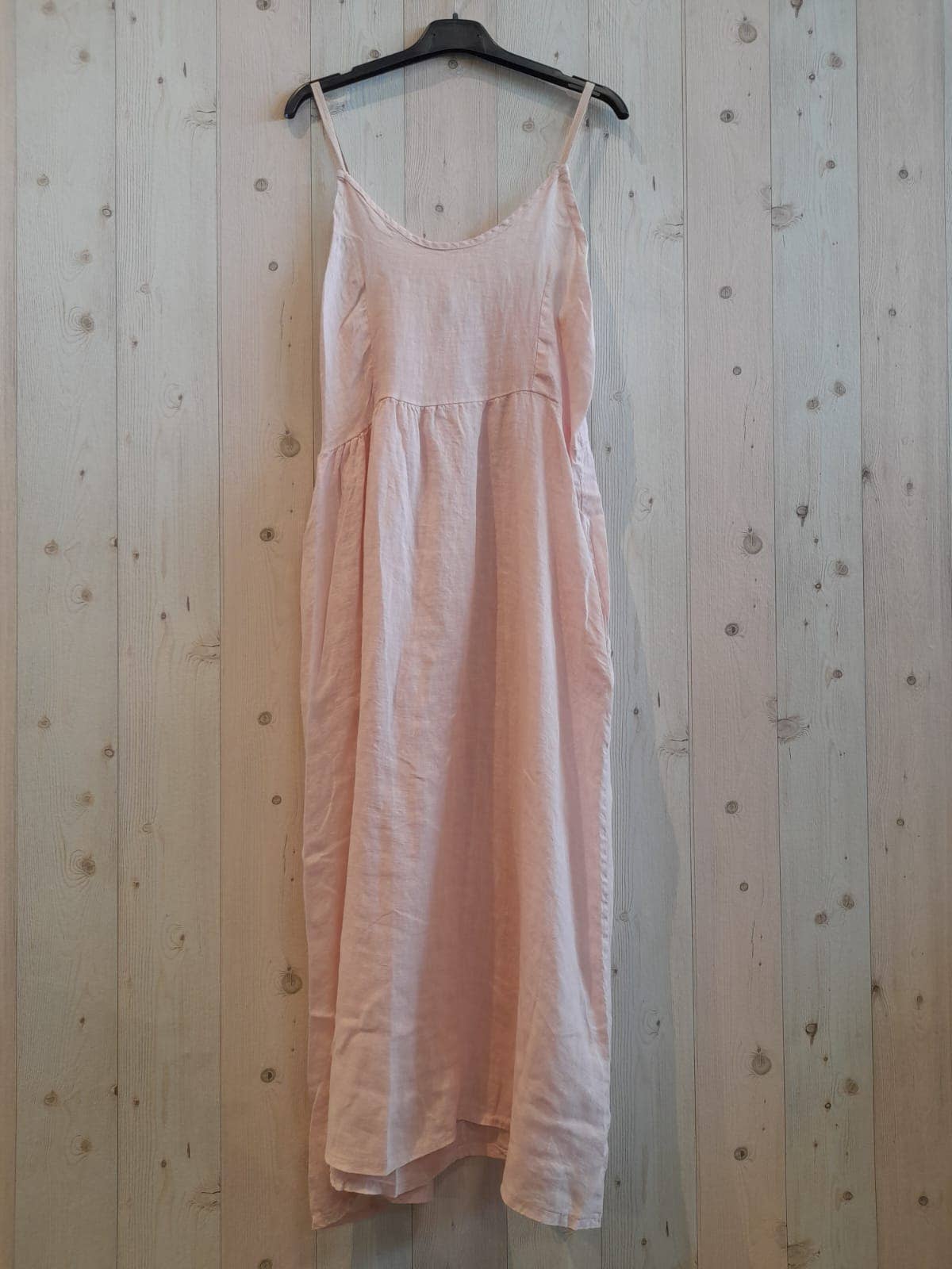 REF 33195 100% LINEN STRAPPY DRESS: HEAVENLY