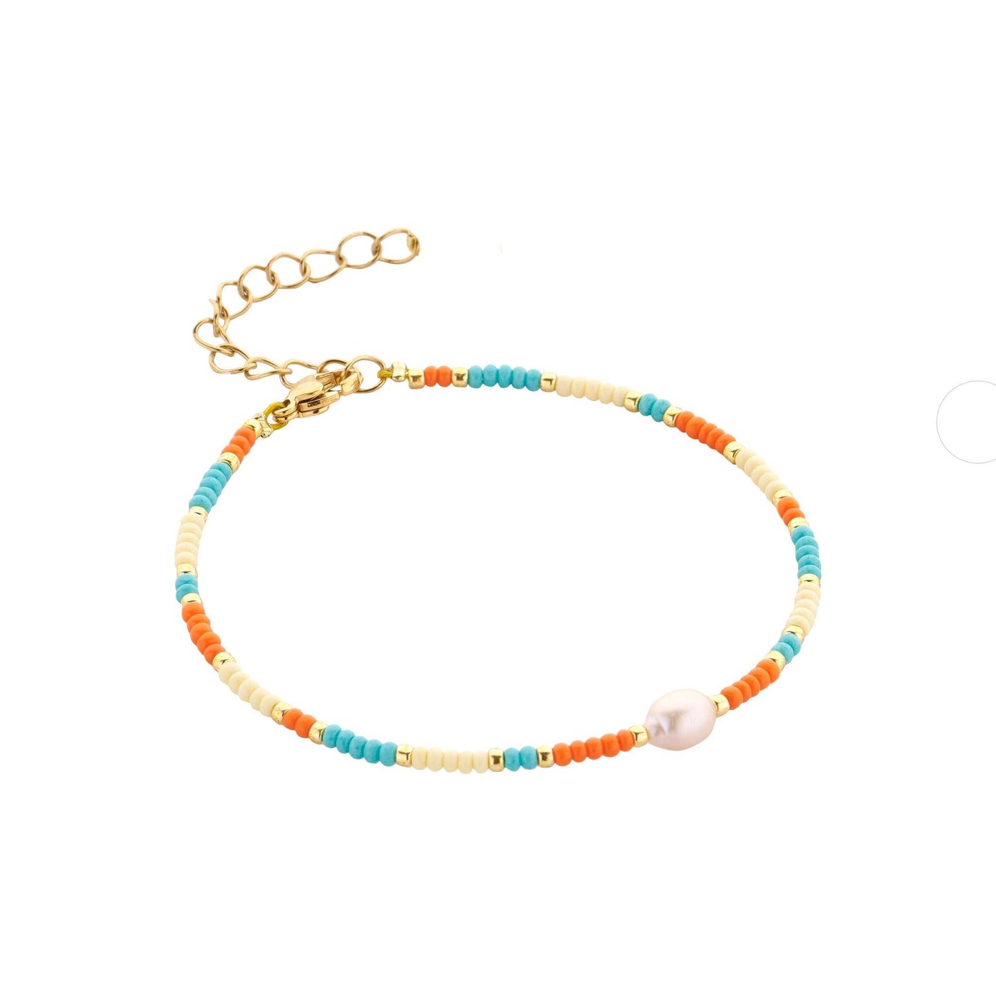 Summer Pearl Bracelet: Fuchsia/Orange