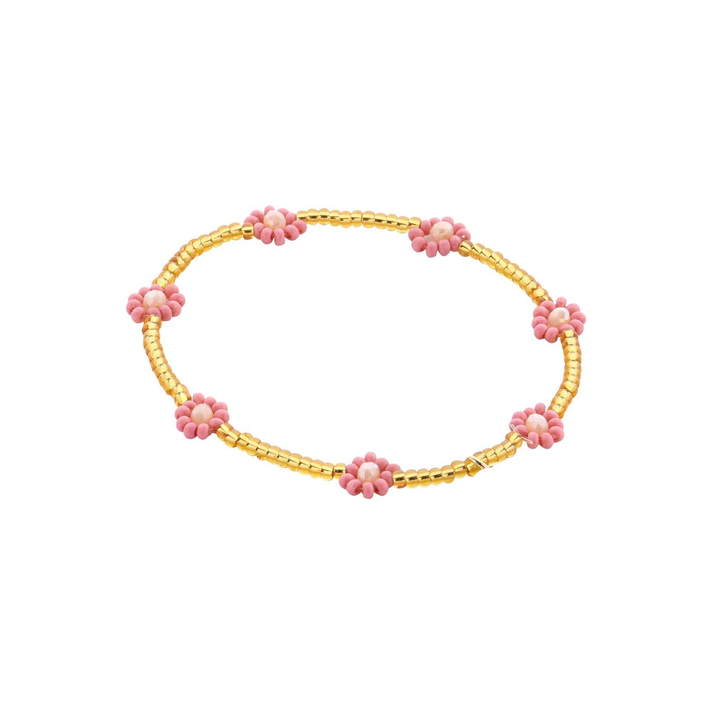 Miyuki Flower Bracelet: Beige