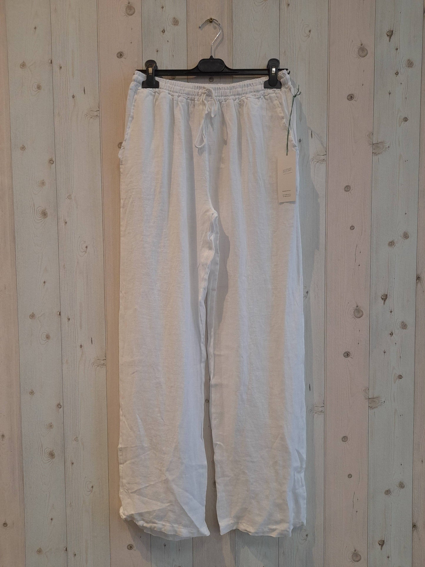 REF 30132 BASIC STRAIGHT LEG PANTS 100% LINEN: BLANK