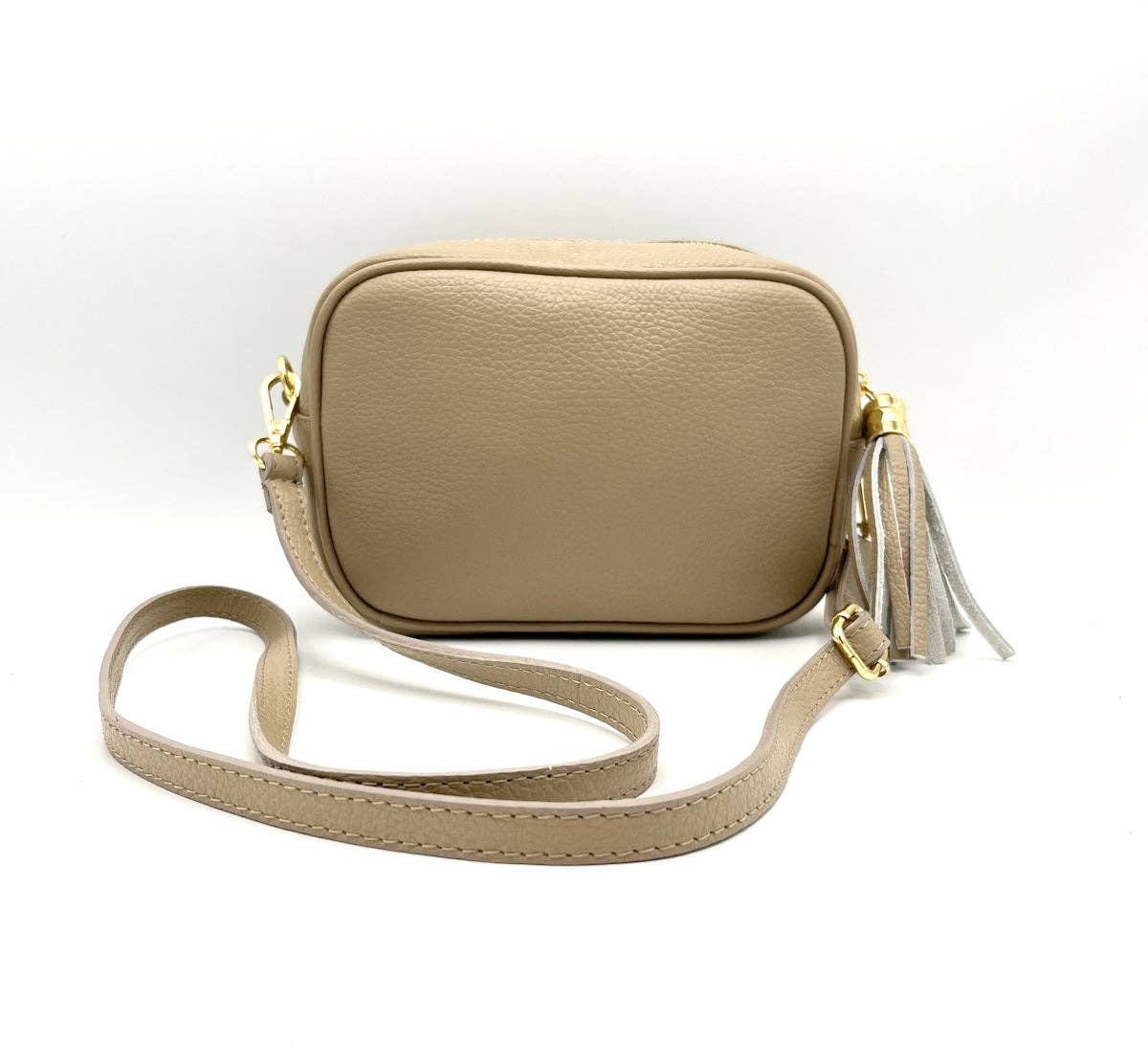 Genuine leather shoulder bag, made in Italy, art. 112437: Camel