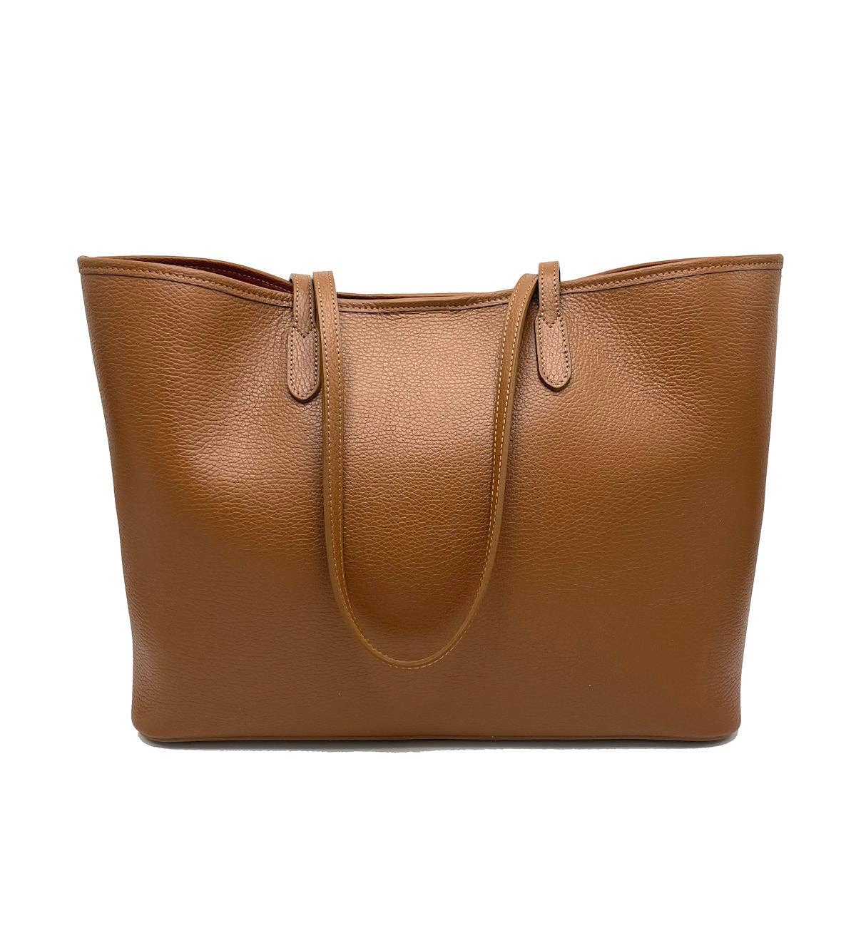 Genuine leather shopping bag, art.112418: Camel