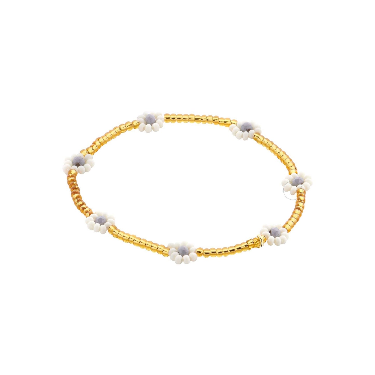 Miyuki Flower Bracelet: Beige